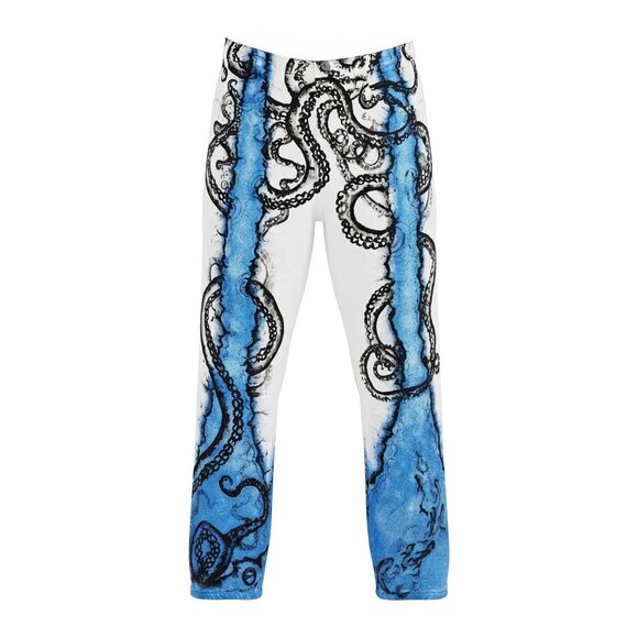Levi's Denim - Whimsical octopus and sea hand-painted artsy jeans size 32 from Levi Stauss